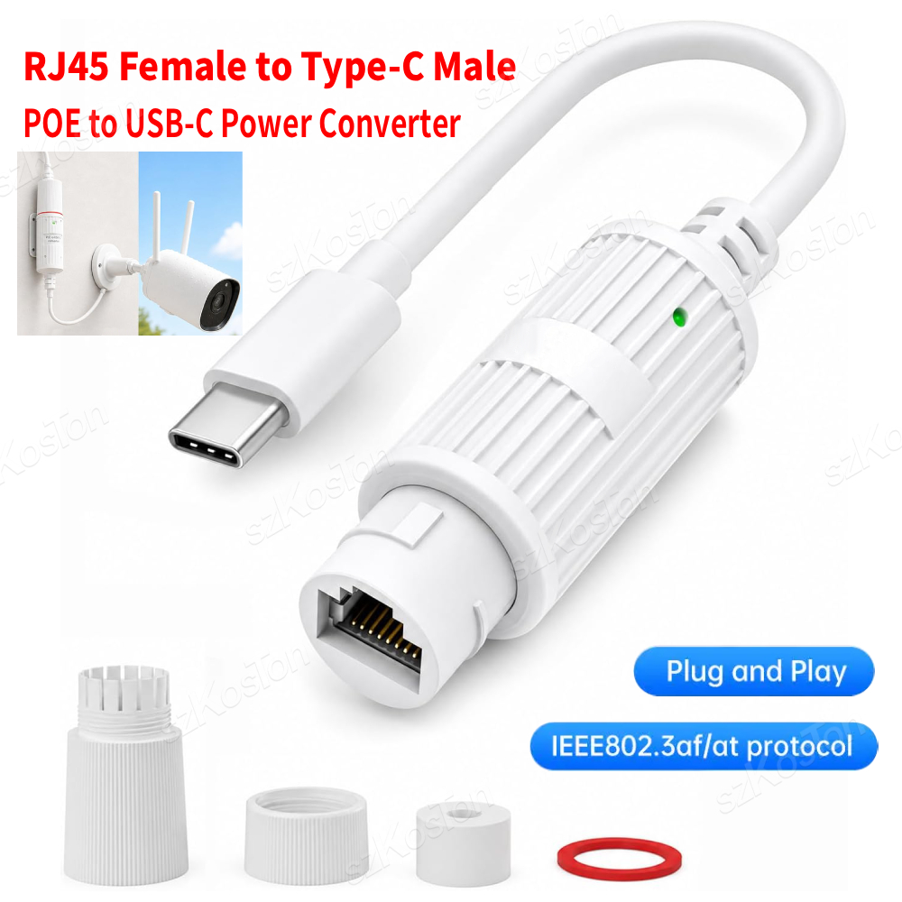 Outdoor Usb Power Adapter - POE to USB-C Power Converter RJ45