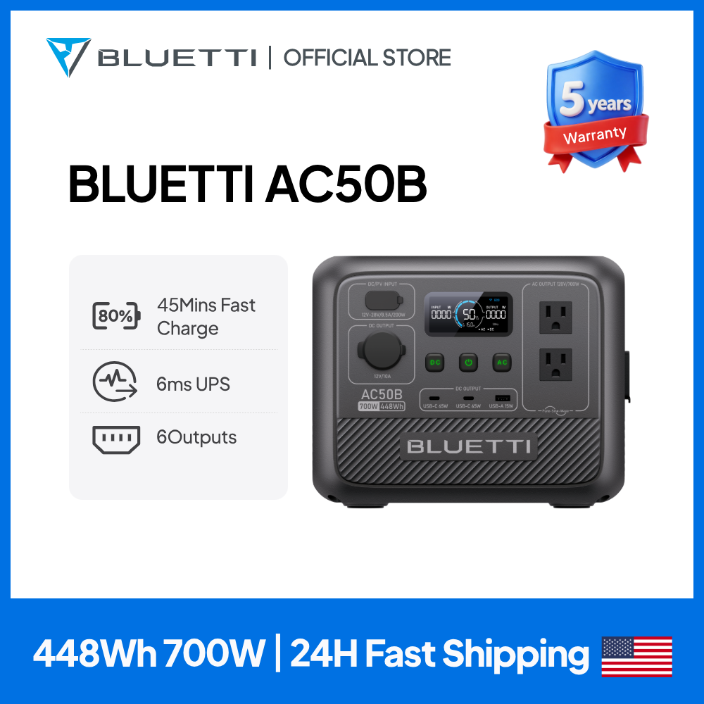 Outdoor Powerwall - BLUETTI AC50B Portable Power Station 700W