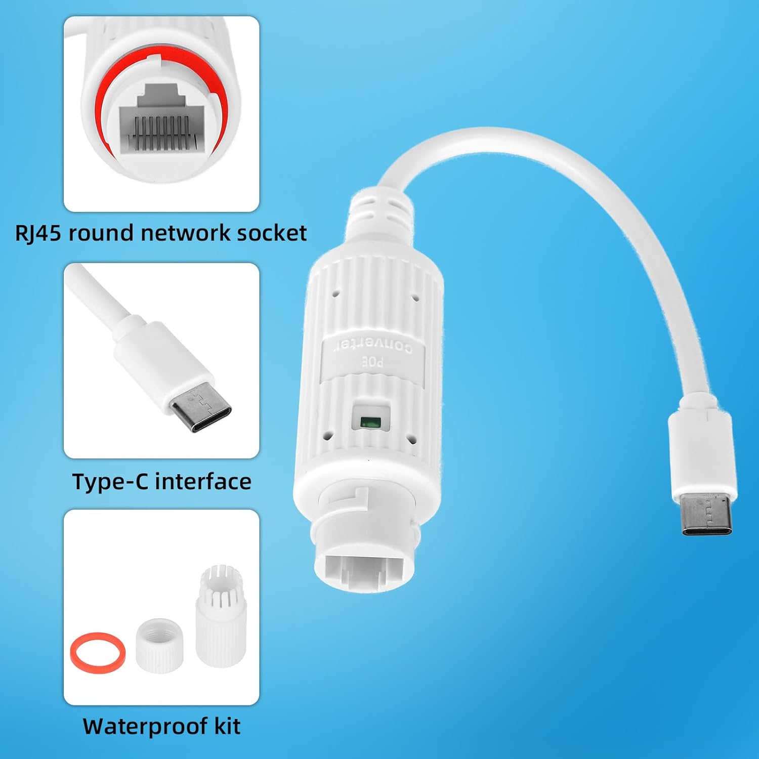 Outdoor Usb Power Adapter - POE to USB-C Power Converter Outdoor