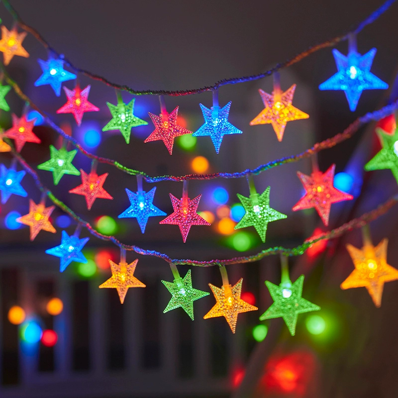 Outdoor Power For Wedding - Battery Power Festoon Star Fairy String