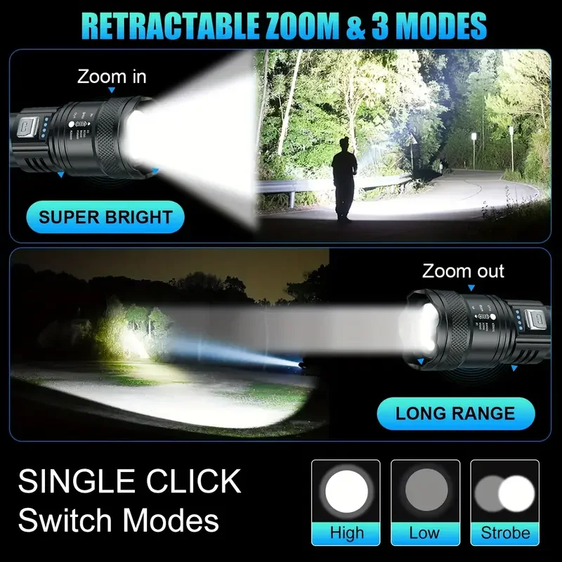 Tactical LED Flashlight 2000LM - Outdoor Powerbank review and price
