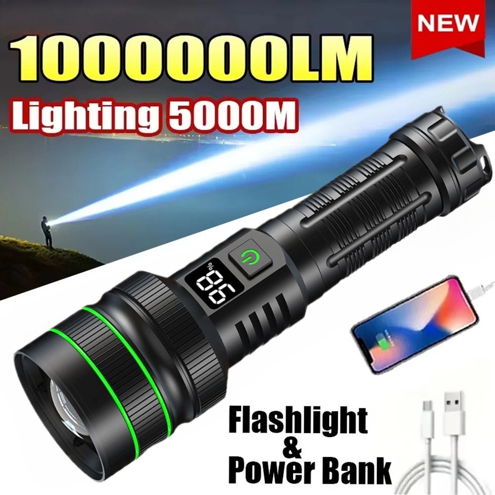 Powerful LED Flashlight Zoomab - Outdoor Powerbank review and price