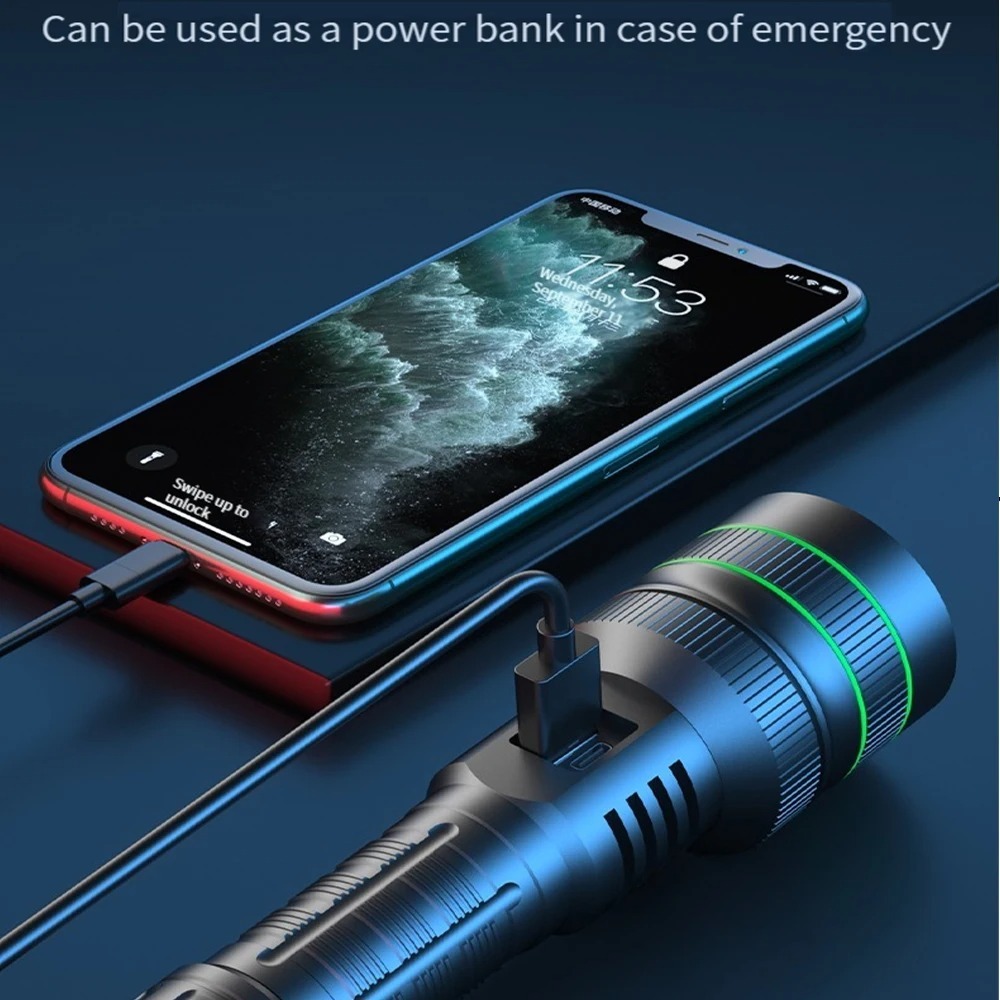 Powerful LED Flashlight Zoomab - Outdoor Powerbank review and price